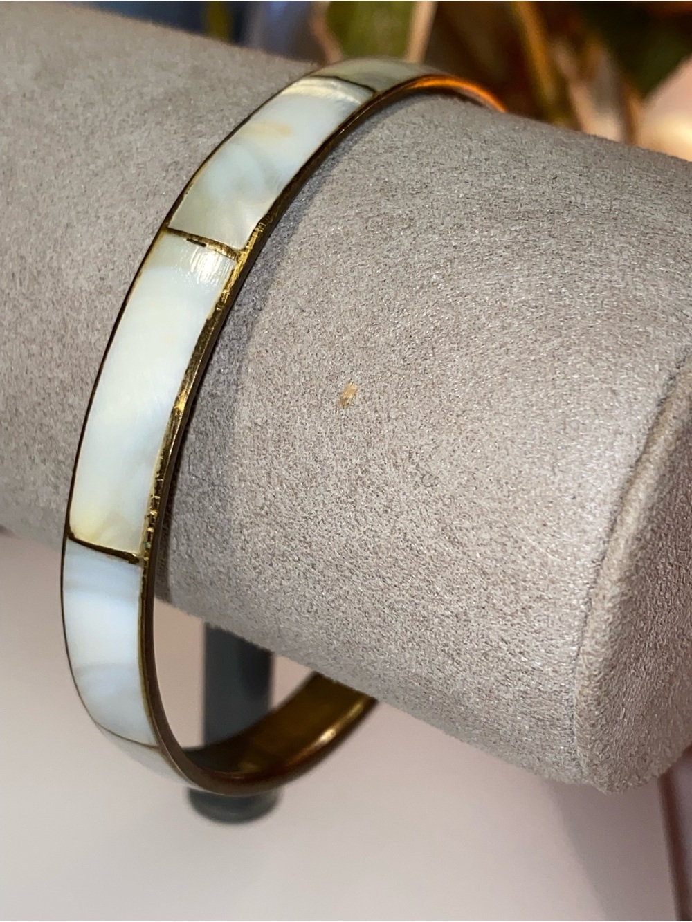 Mother Of Pearl Brass Bangle